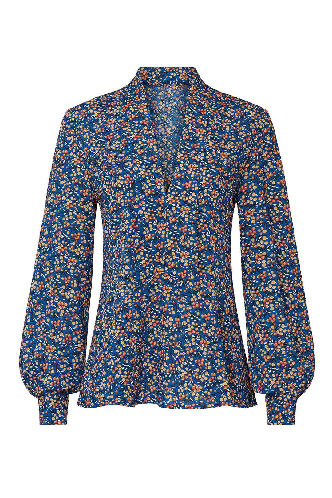 Blue Floral Printed Blouse by Derek Lam 10 Crosby x RTR 4