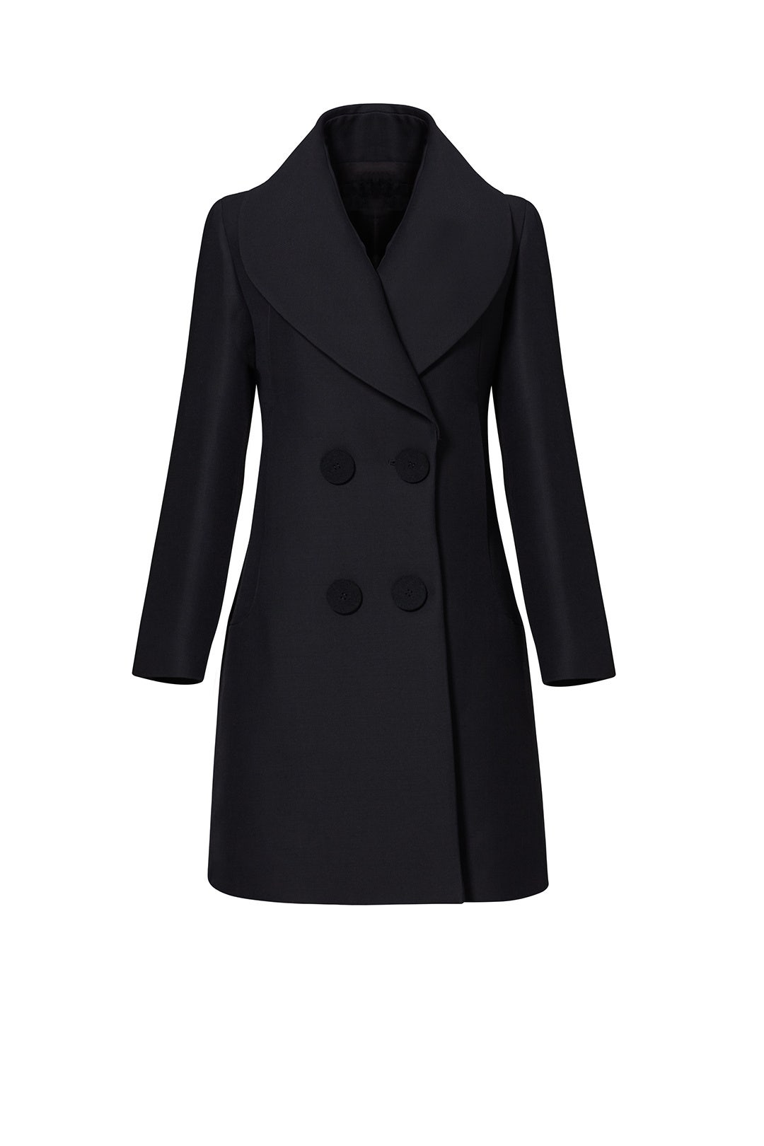 Black Shawl Collar Coat by DEREK LAM