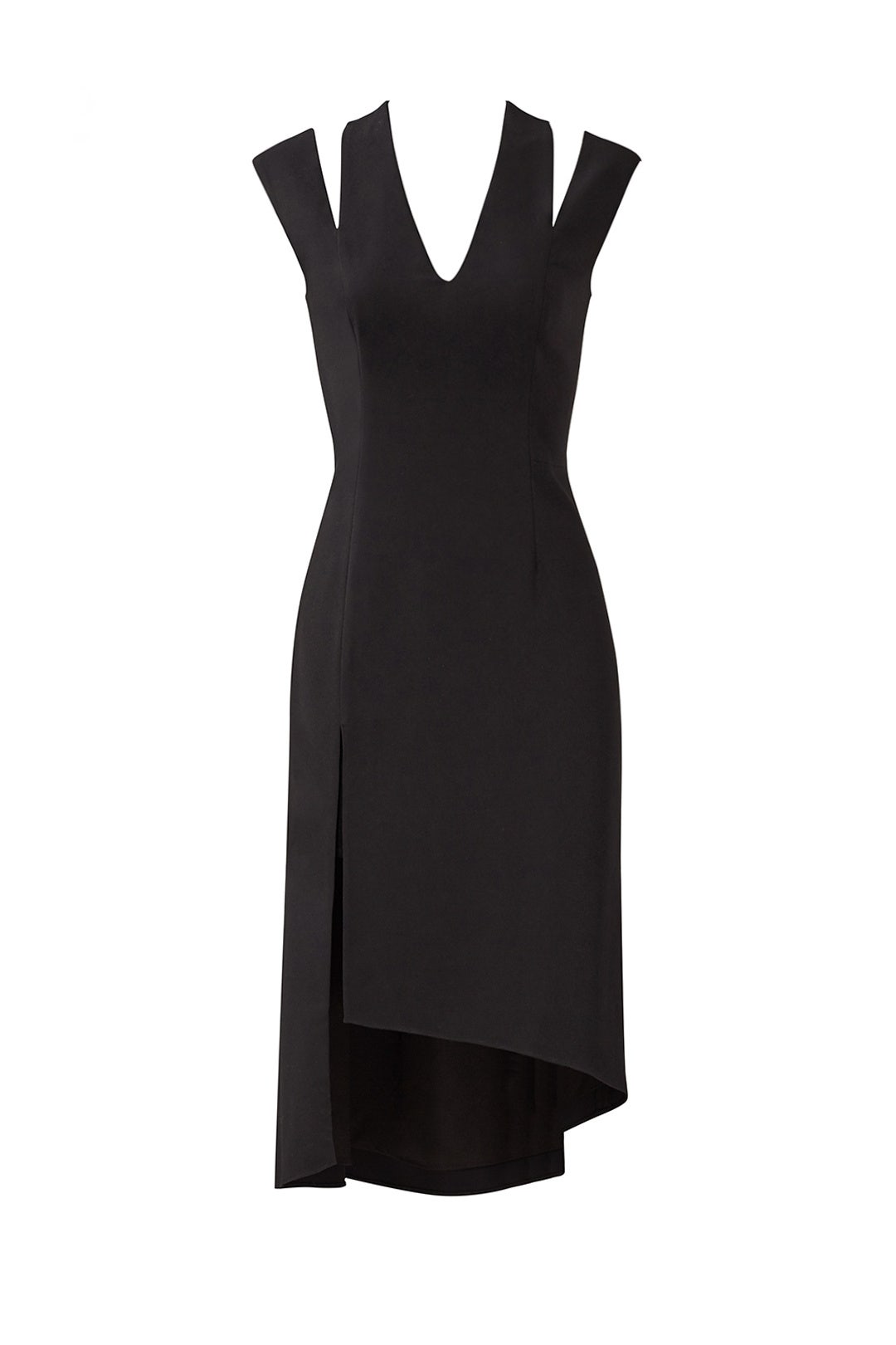 Black Slit Asymmetrical Dress by HALSTON 3