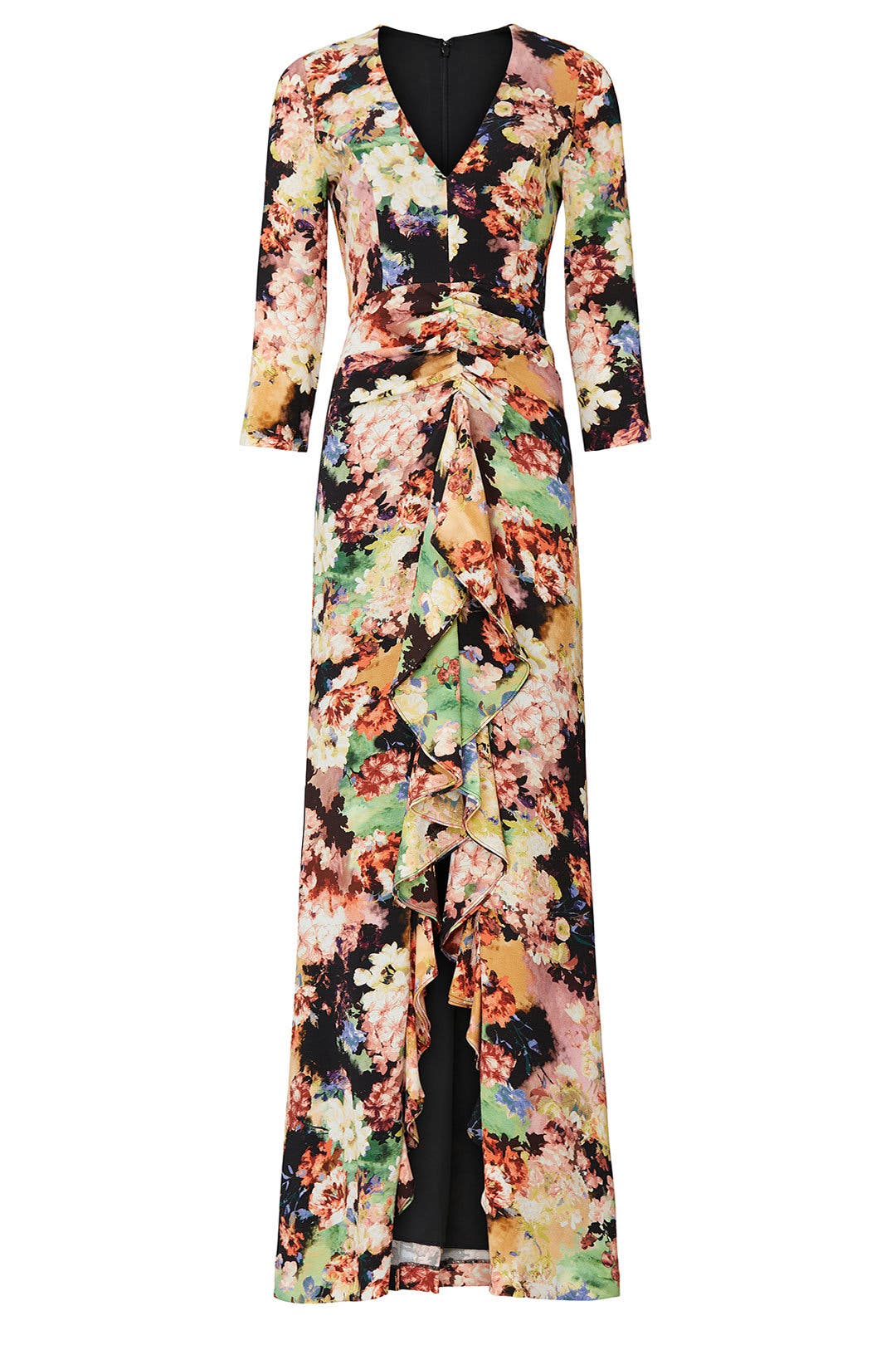 Floral Ruched Gown by Badgley Mischka for $53 - $68 | Rent the Runway