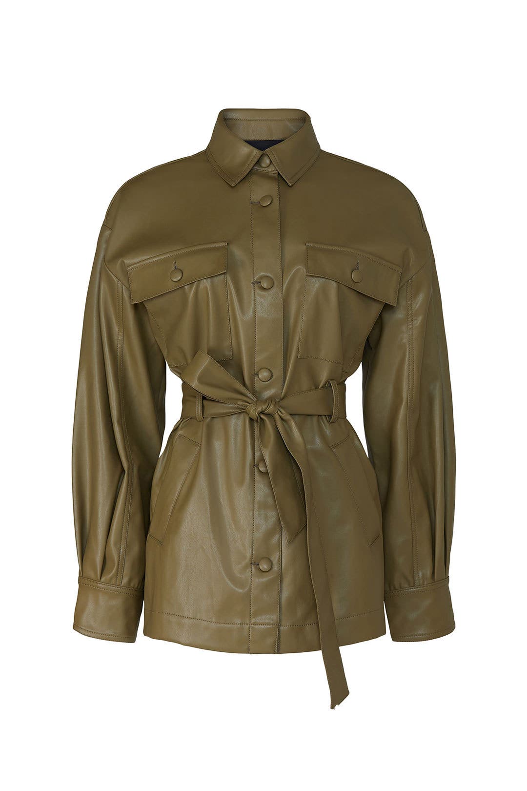 Olive Faux Leather Jacket by Love, Whit by Whitney Port for $50 | Rent ...