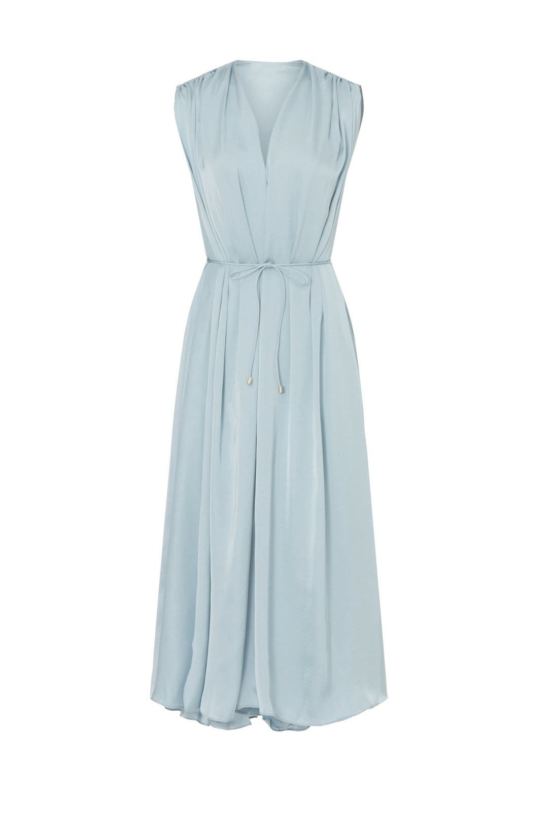 tome collective pleated midi dress Blue Pleated Midi Dress by TOME x RTR
