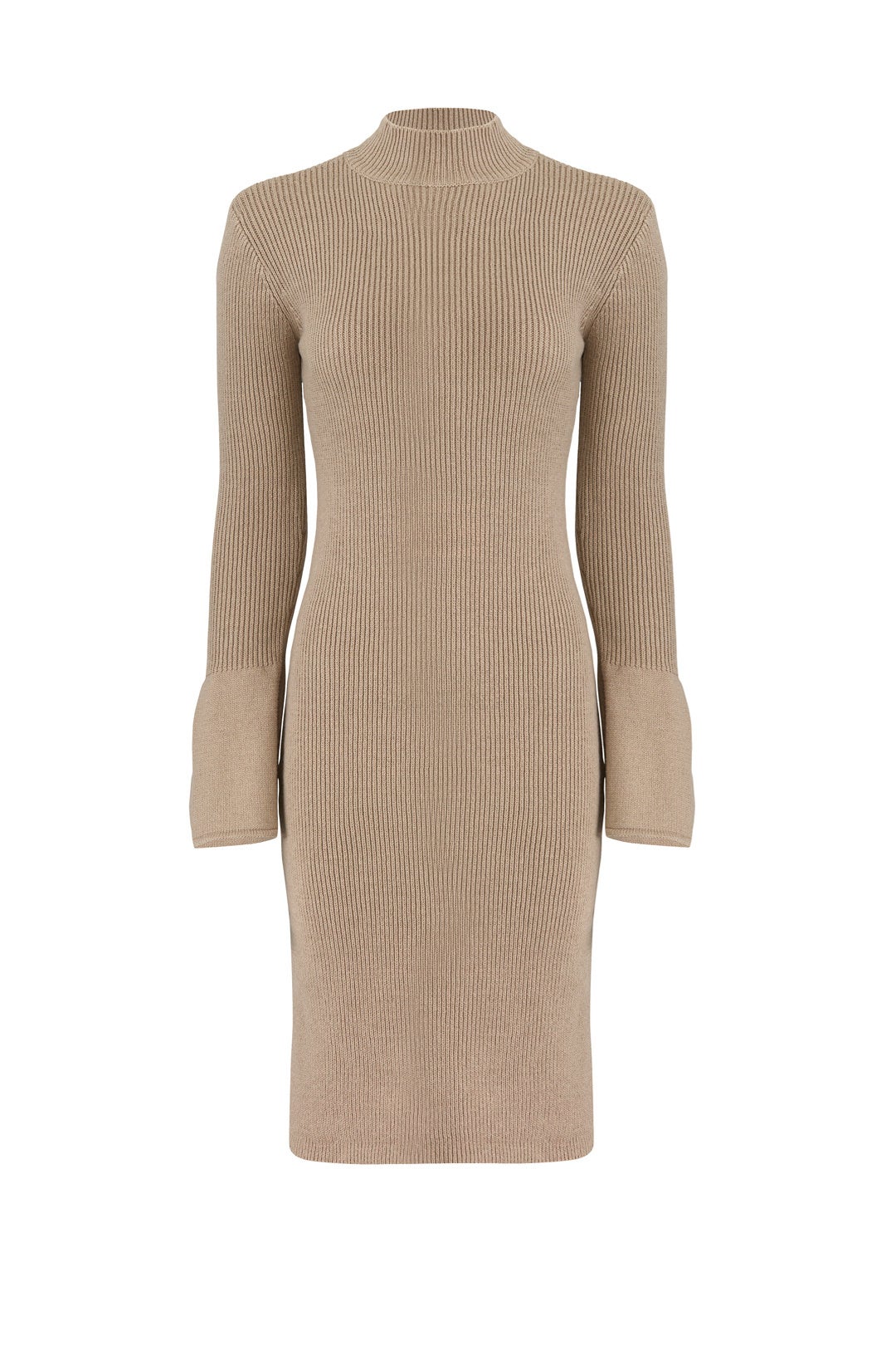 Beige Side Slit Sweater Dress by EVIDNT 3