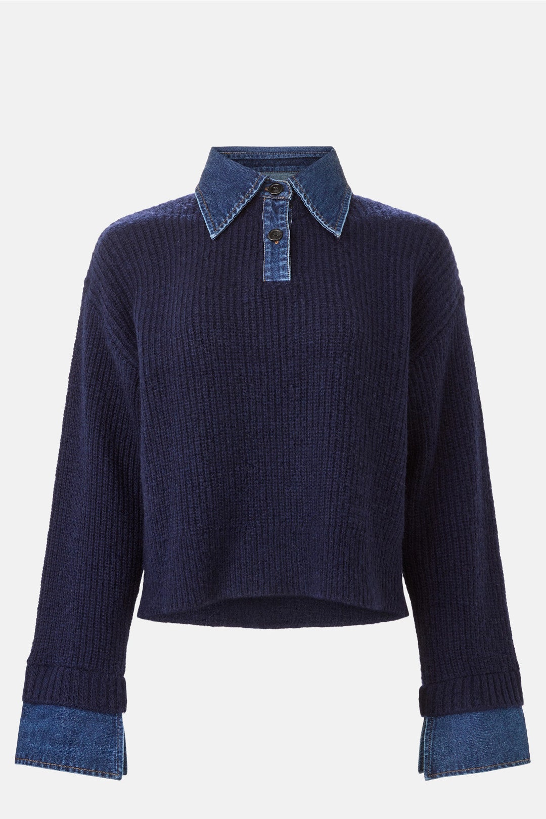 Harvey Denim Collar Sweater by LE JEAN 4