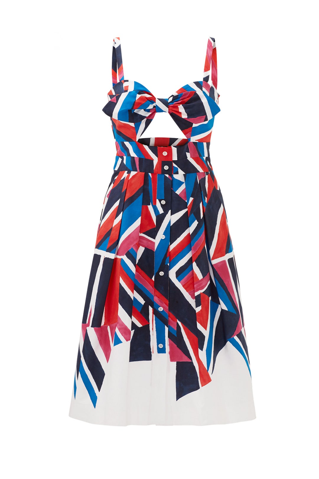 Inkblock Print Jordan Tie Dress by Milly 3