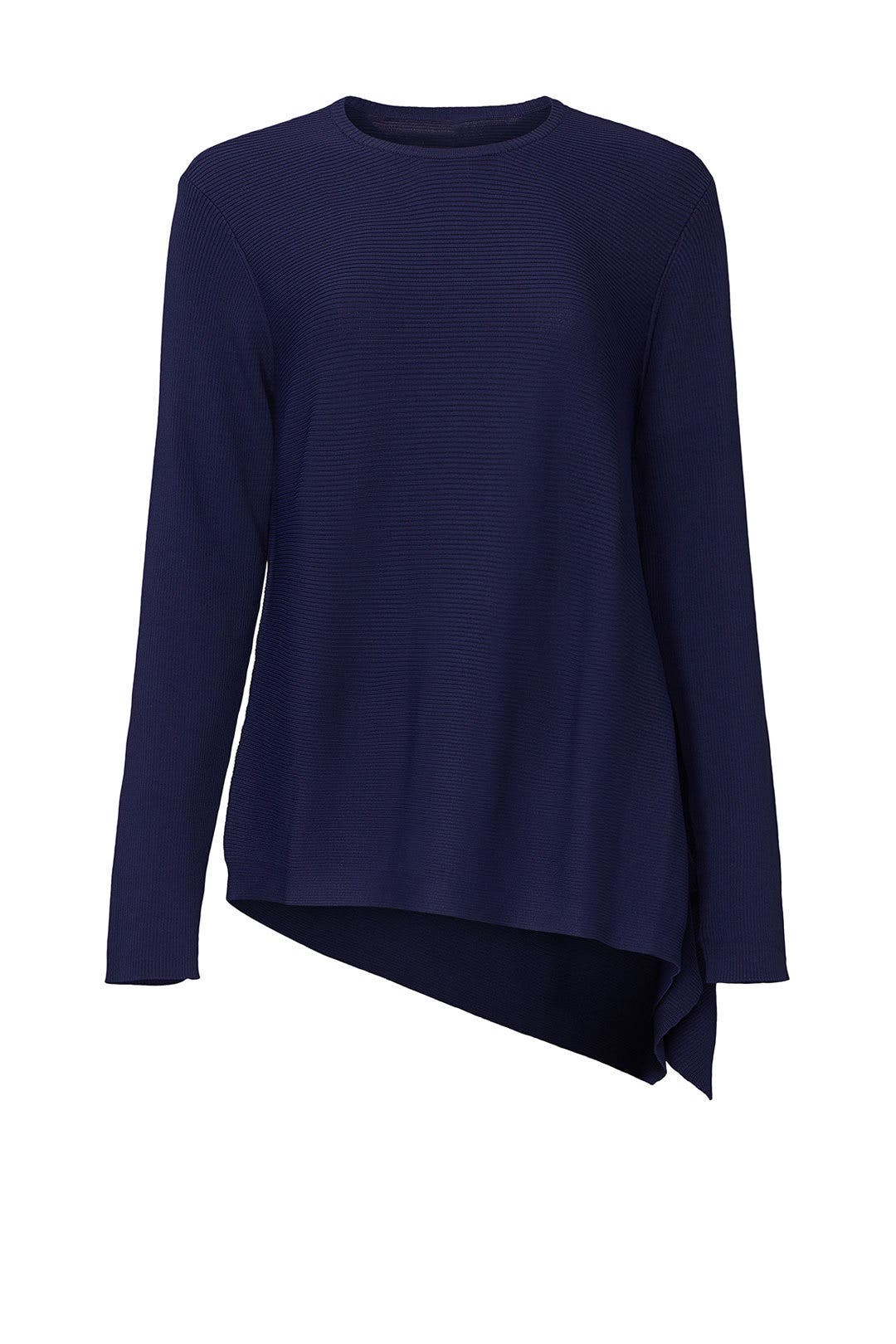 Blue Asymmetrical Knit Pullover by Derek Lam 10 Crosby x RTR