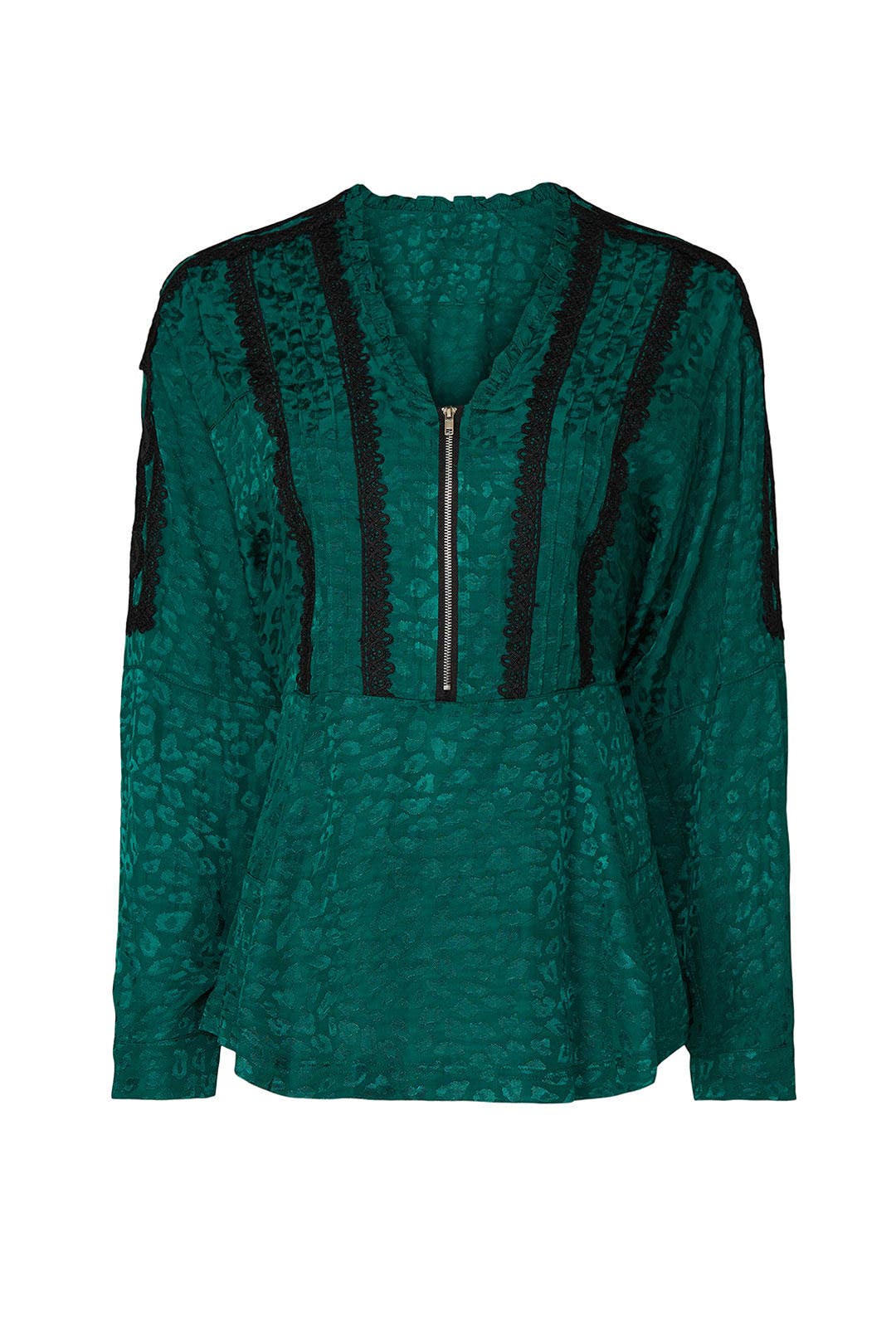 Lace Trim Python Zip Top by Koché x RTR