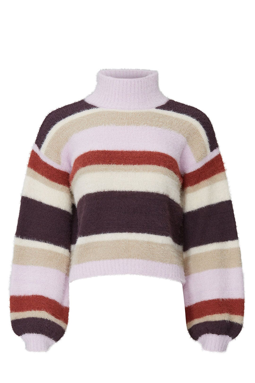 Multi Striped High Neck Sweater by Louna