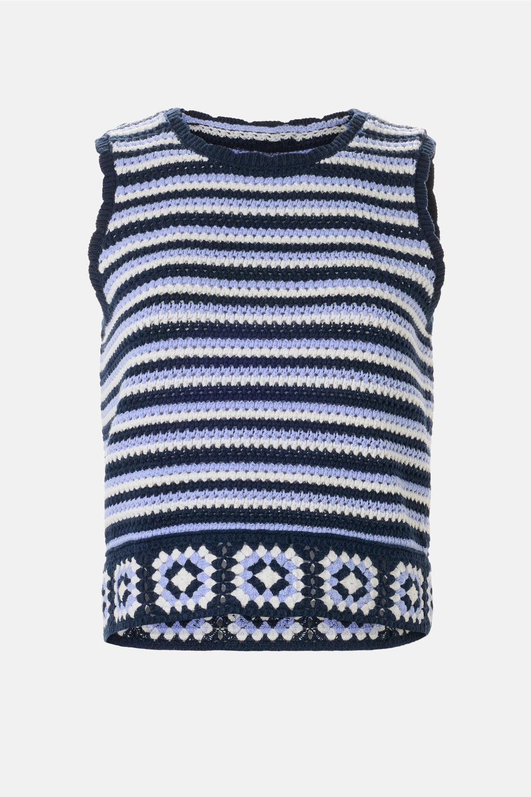 Striped Crochet Scalloped Tank by CeCe
