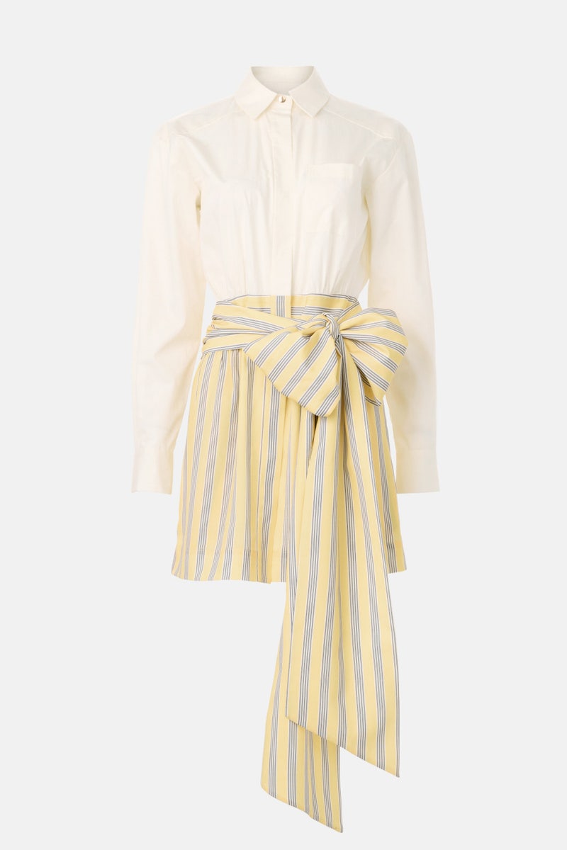 Solid and Striped Bow Shirt Dress by TOCCIN X RTR - Photo 4