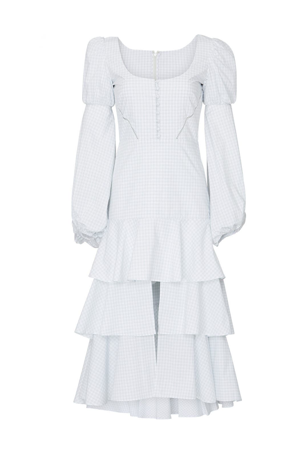 Gingham Poplin Midi Dress by SIMKHAI