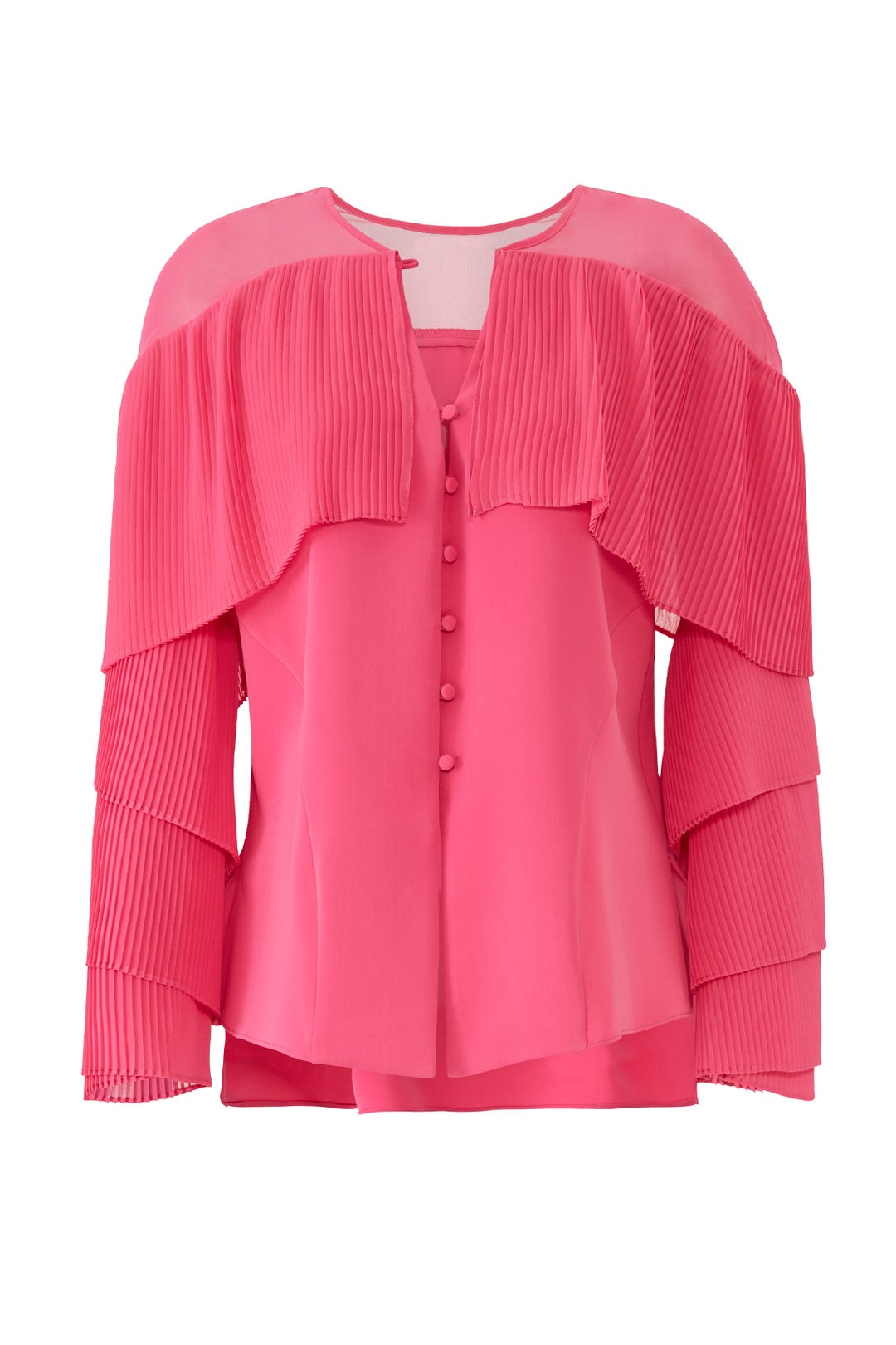 Pink Pleated Sleeve Blouse by Prabal Gurung x RTR