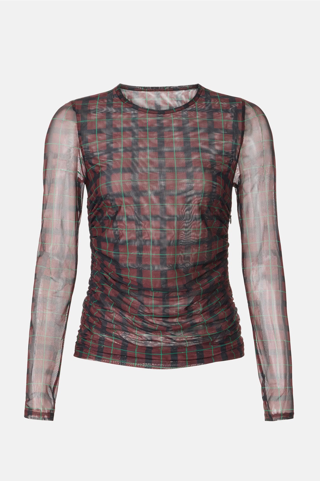 Plaid Mesh Long Sleeve Top by SIMONMILLER 4