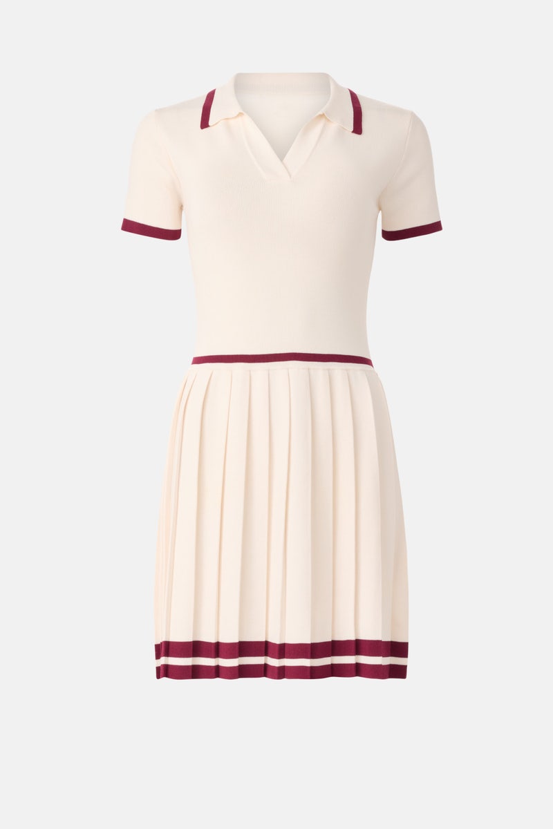 Jasmine Collar Contrast Piping Dress by Alexia Admor - Photo 4