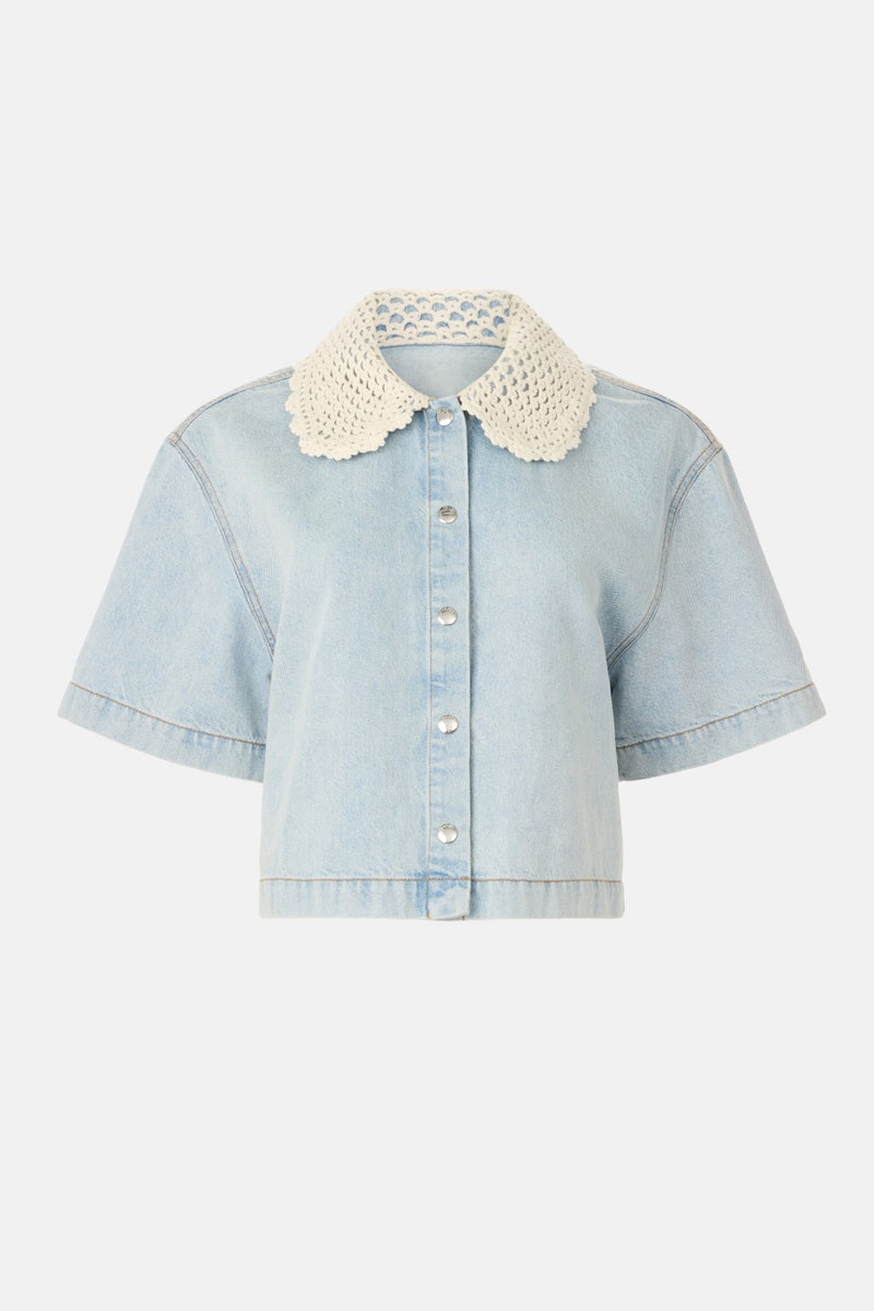 Crochet Collar Shirt by FRAME - Photo 4
