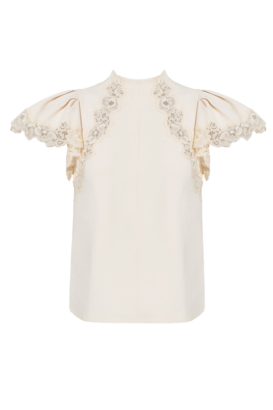 White Crepe Lace Top by Rebecca Taylor NYC 3