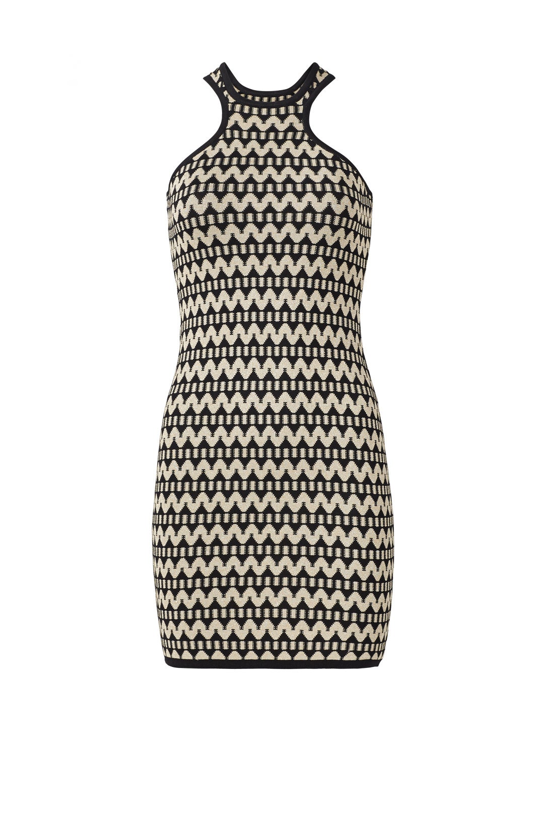 Gold Abstract Stripe Sheath by Ali & Jay