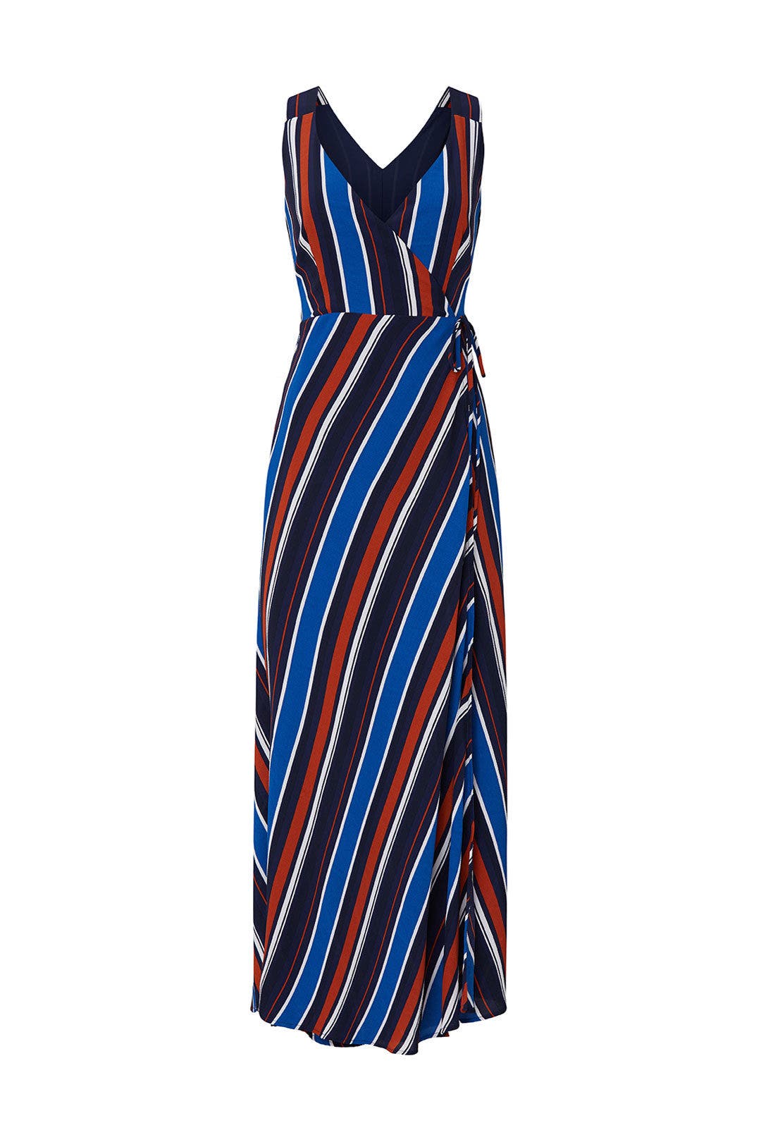 Striped Surplice Wrap Dress by Slate & Willow 4