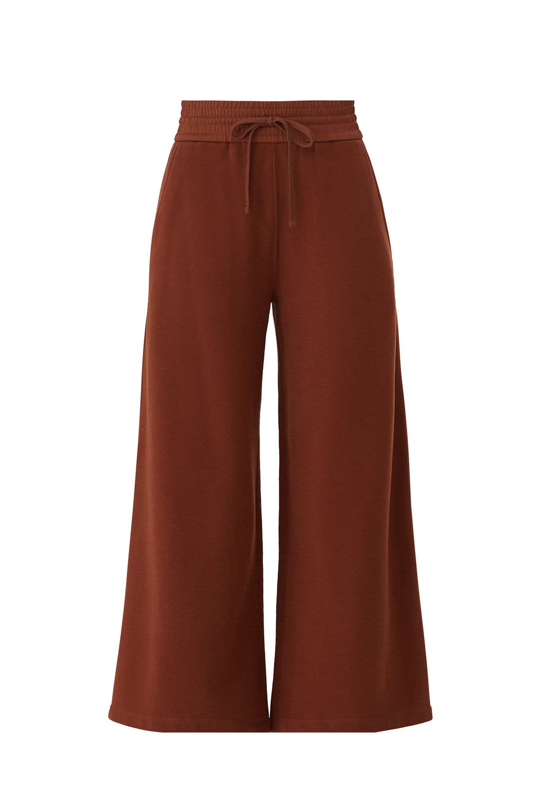 Rust Cropped Knit Culotte by VINCE. 3
