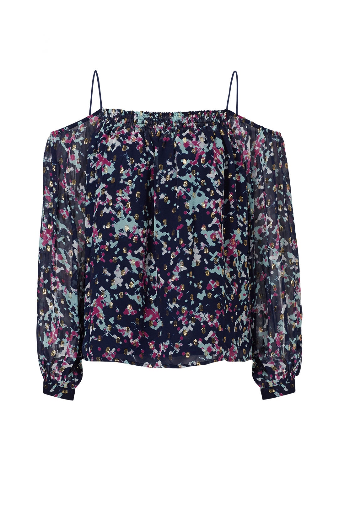 Spring Speckle Cold Shoulder Blouse by Greylin
