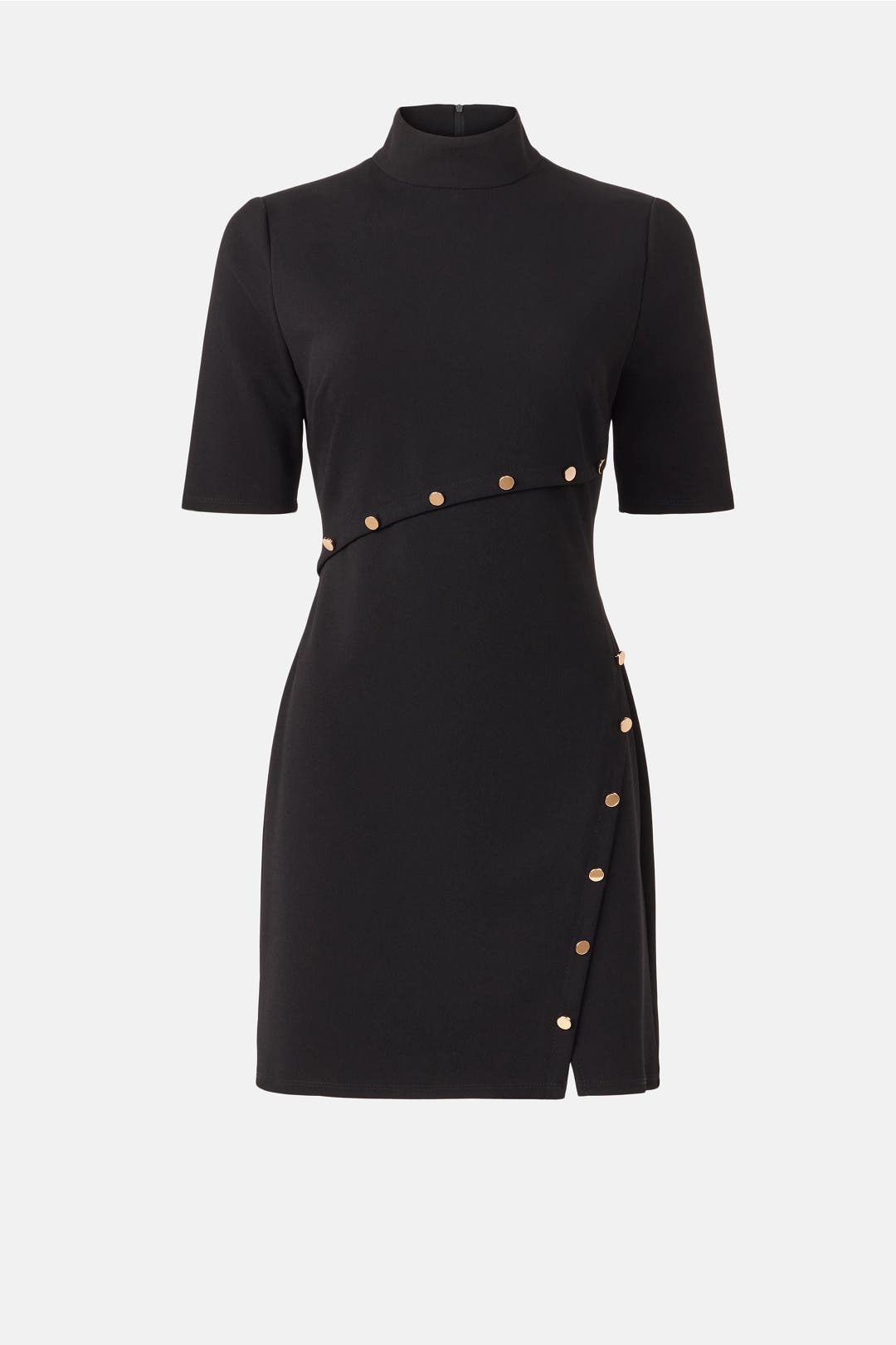 Elbow Sleeve Mock Neck Mini Dress by Donna Morgan | Rent the Runway