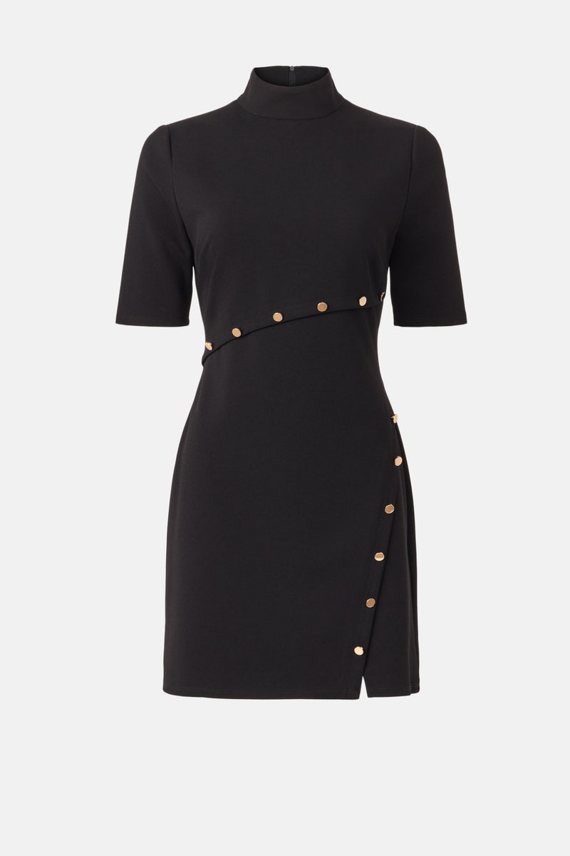 Elbow Sleeve Mock Neck Mini Dress by Donna Morgan - Photo 4