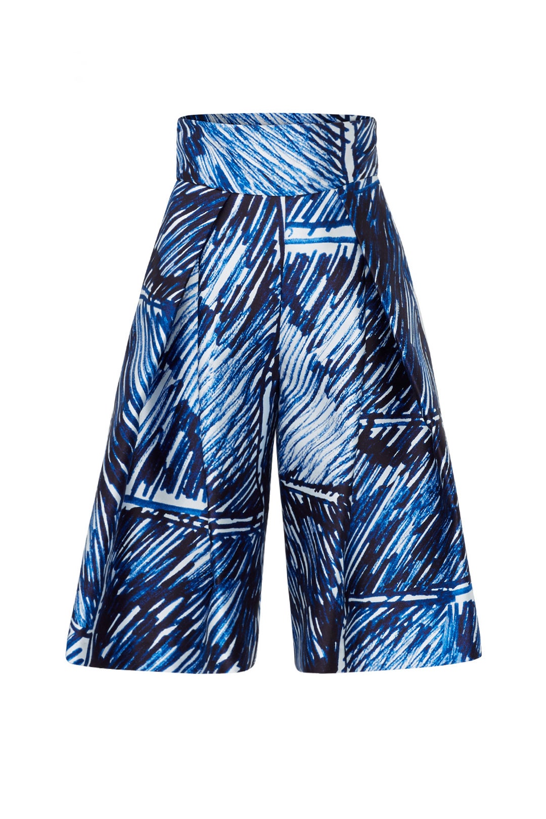 Blue Scribble Print Culottes by Milly