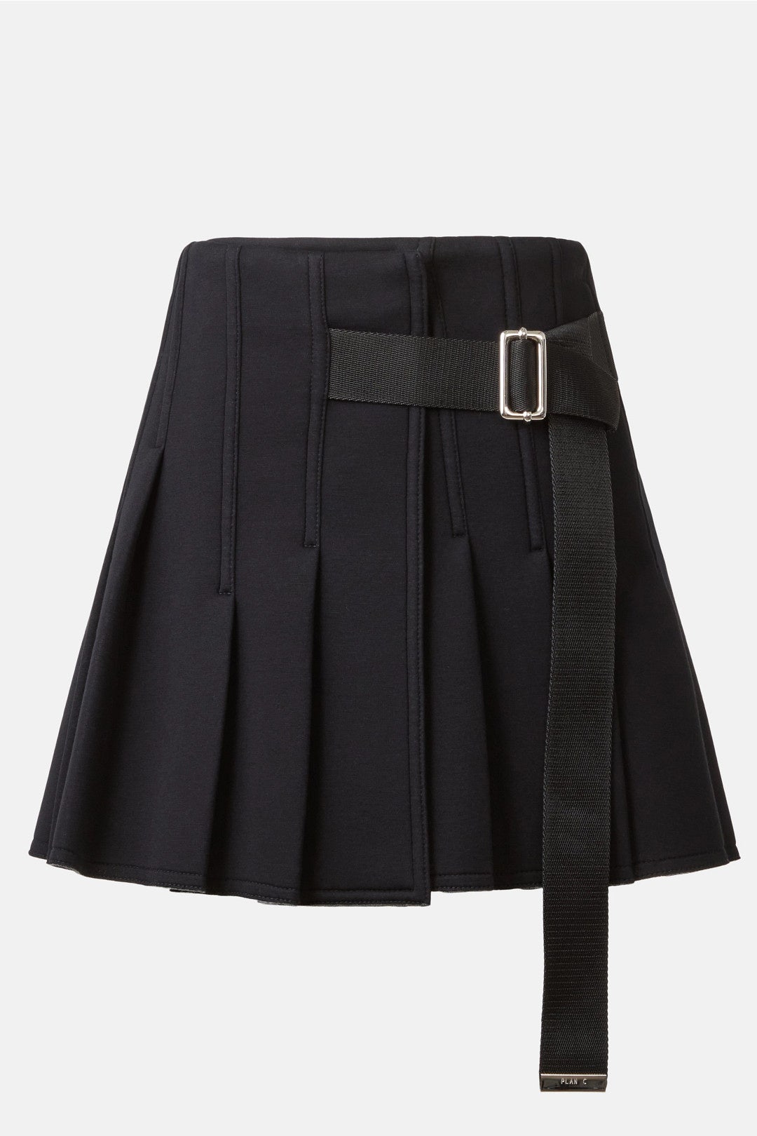 Pleated Buckled Mini Skirt by Plan C 4