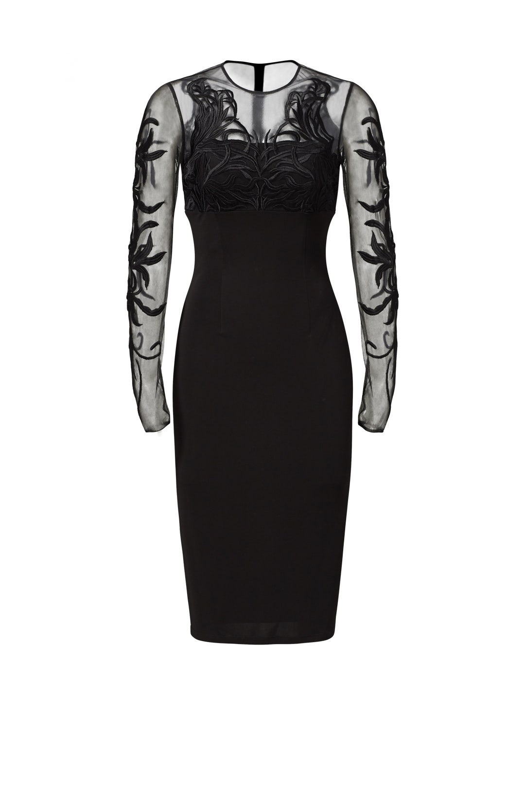 Black Garden Mesh Sheath by David Meister 3