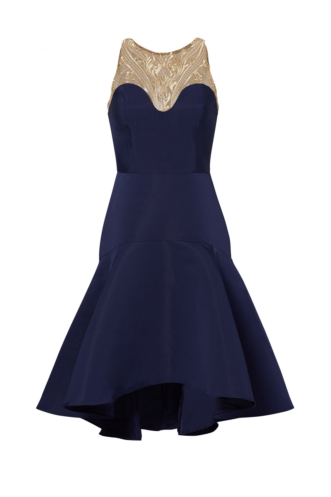 Navy Golden Arch Dress by Marchesa Notte 3