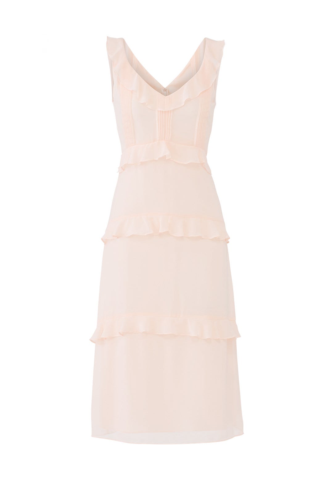 Blush Ruffle Midi Dress by Nicole Miller