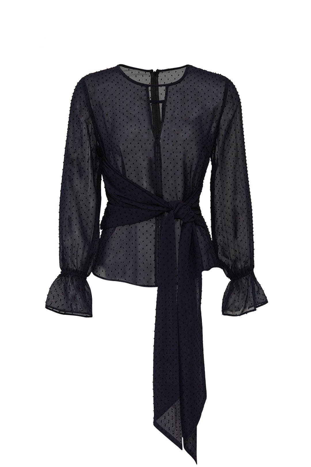 Sheer Clip Dot Tie Blouse by RACHEL ROY COLLECTION