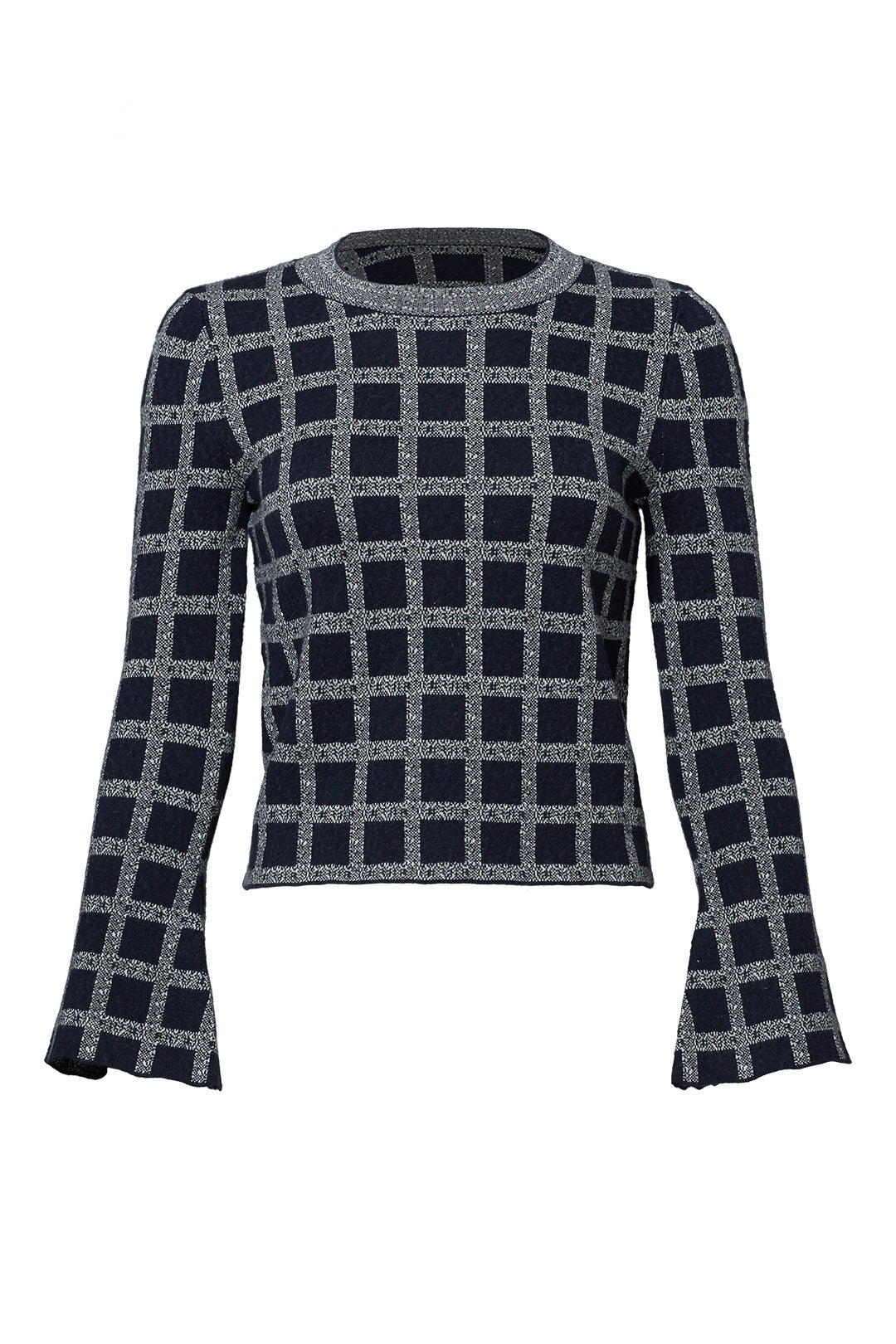 Plaid Crinkle Cropped Top by Derek Lam 10 Crosby