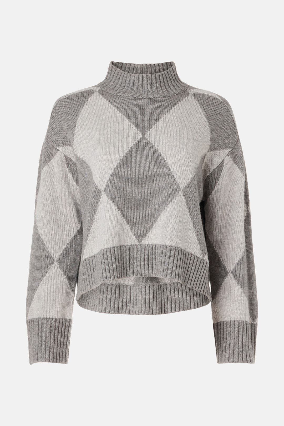 Tonal Grey Diamond Knit Sweater by Derek Lam 10 Crosby x RTR