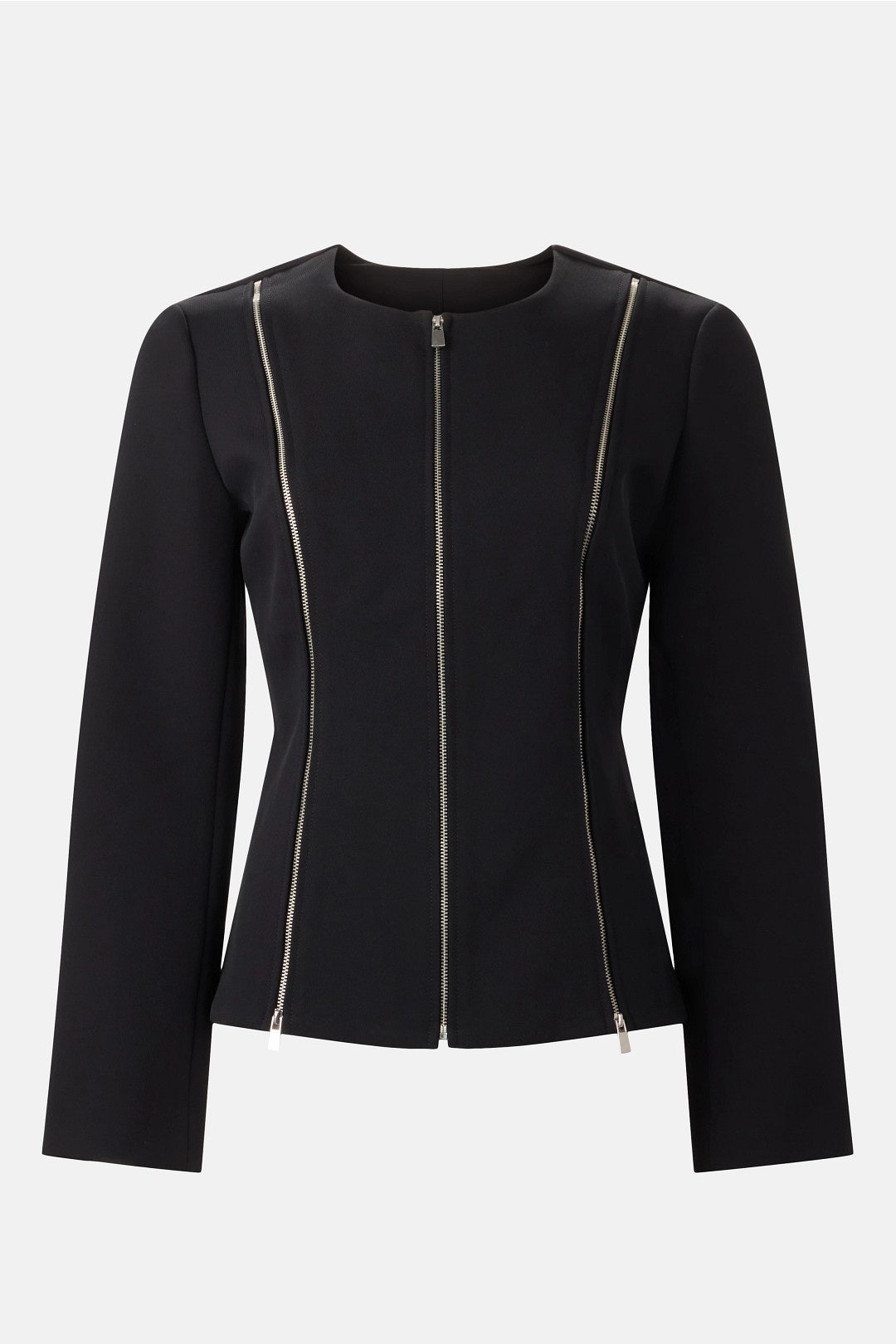 Zipper Detail Fitted Jacket