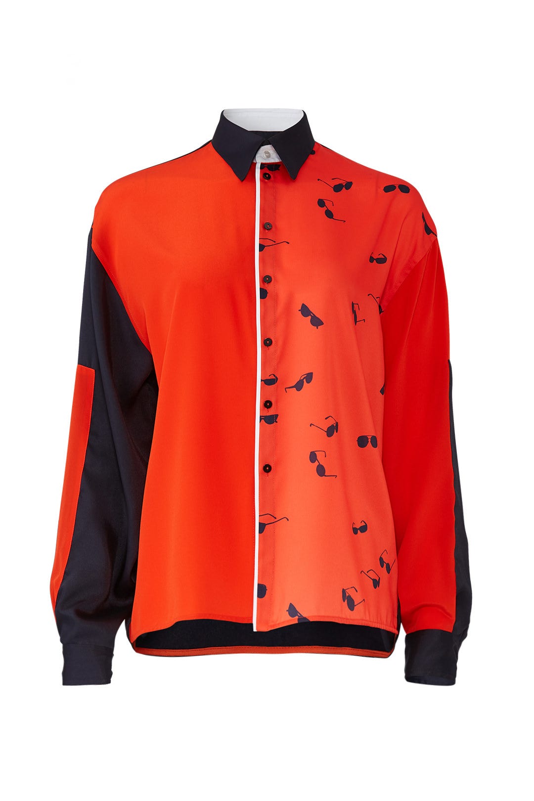 Sunglasses Colorblock Shirt by Victoria Victoria Beckham