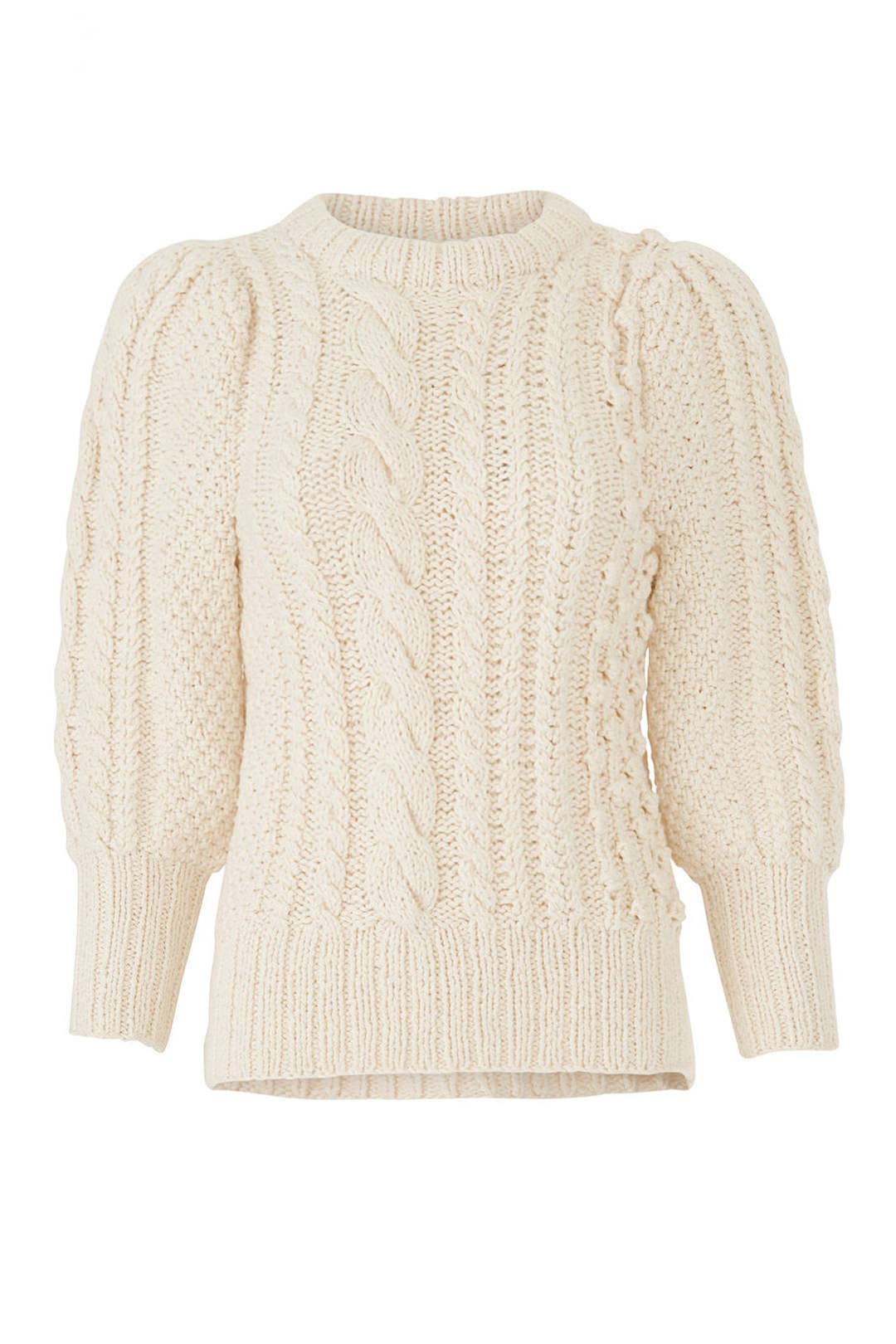Ermita Cable Stitch Puff Sleeve Sweater by Apiece Apart