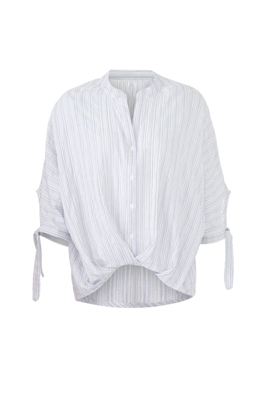 Blue Slouchy Button Top by Fleurtine