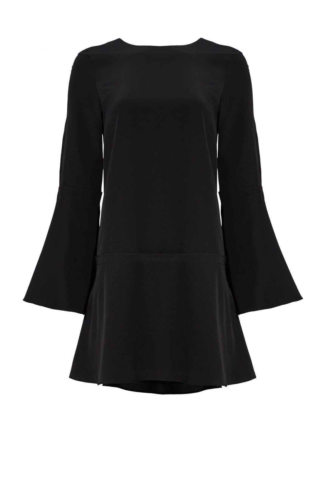 Black Silk Crew Dress by Tibi