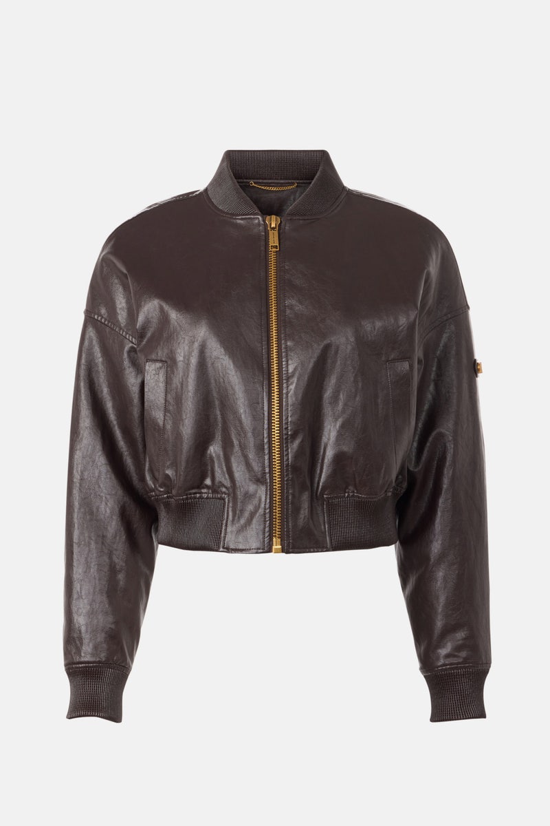 Crop Faux Leather Blouson Jacket by MICHAEL KORS - Photo 4