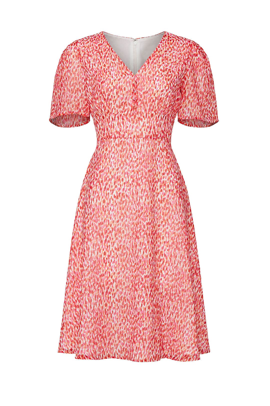 Puff Sleeve V-Neck Midi Dress by Alexia Admor