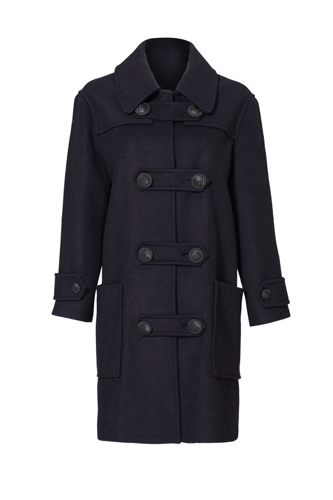 Navy and Yellow Colorblock Coat by Cedric Charlier