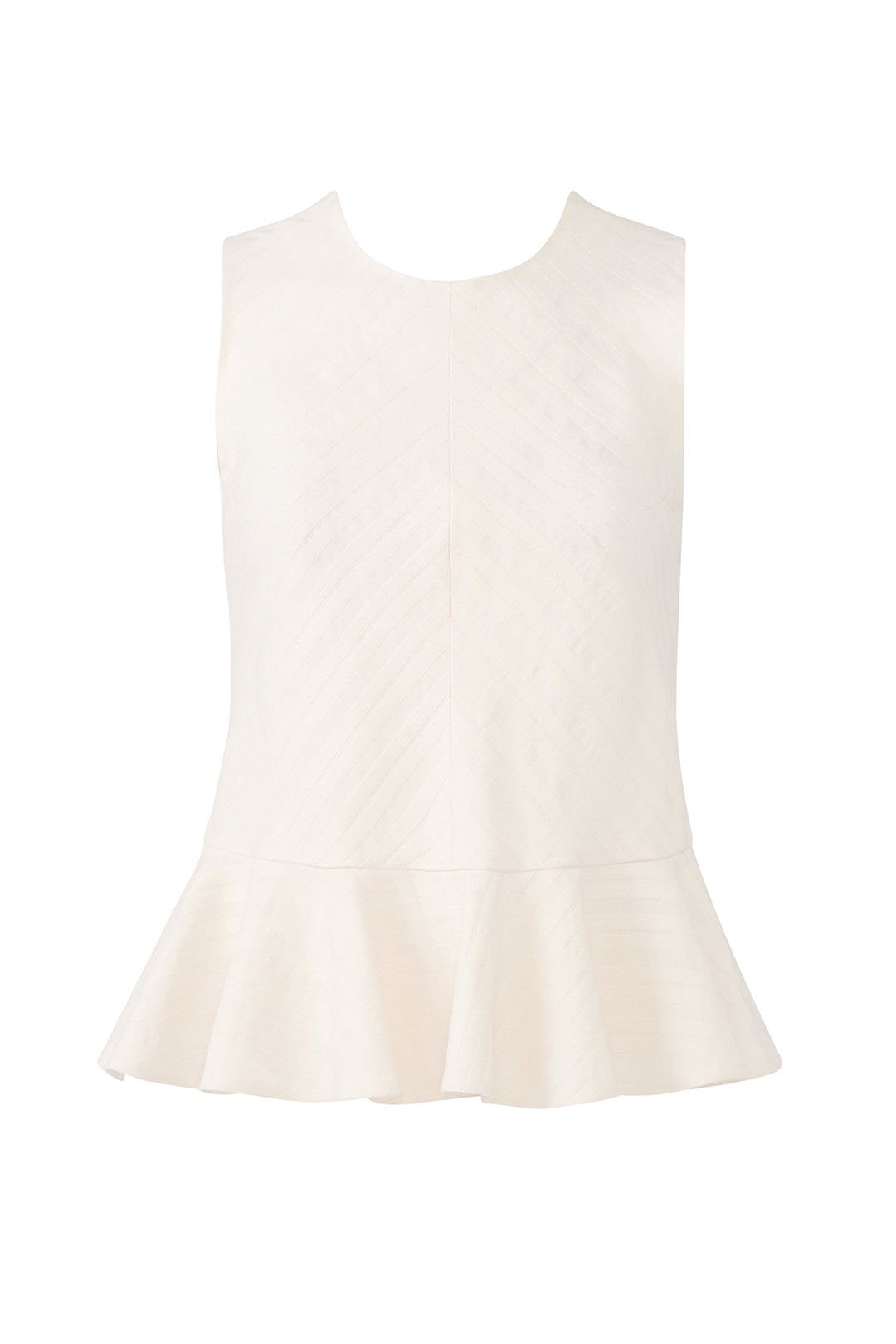 Textured Stripe Peplum Top by Rebecca Taylor NYC