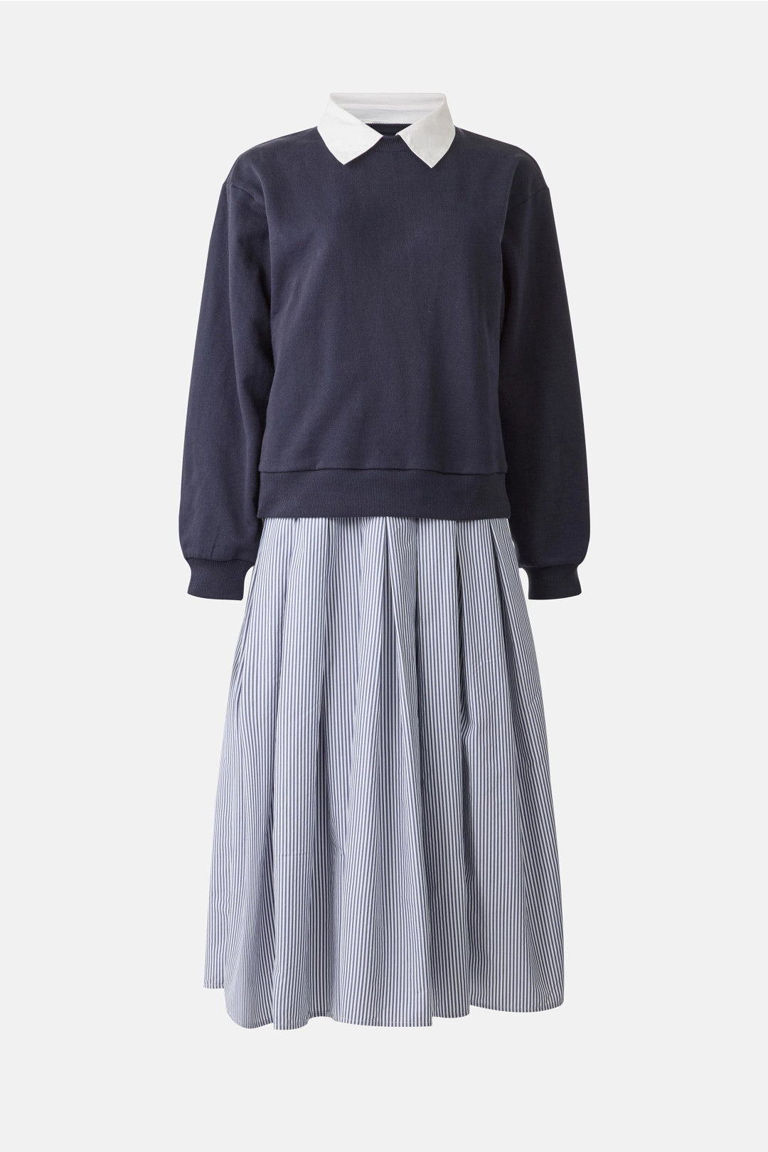 Layered Sweatshirt Midi Dress
