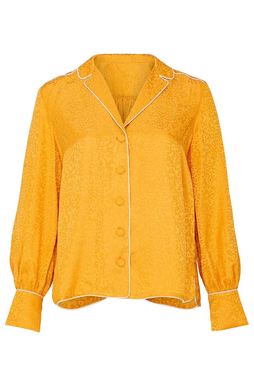 Silk Leopard Buttoned Top by SIMKHAI
