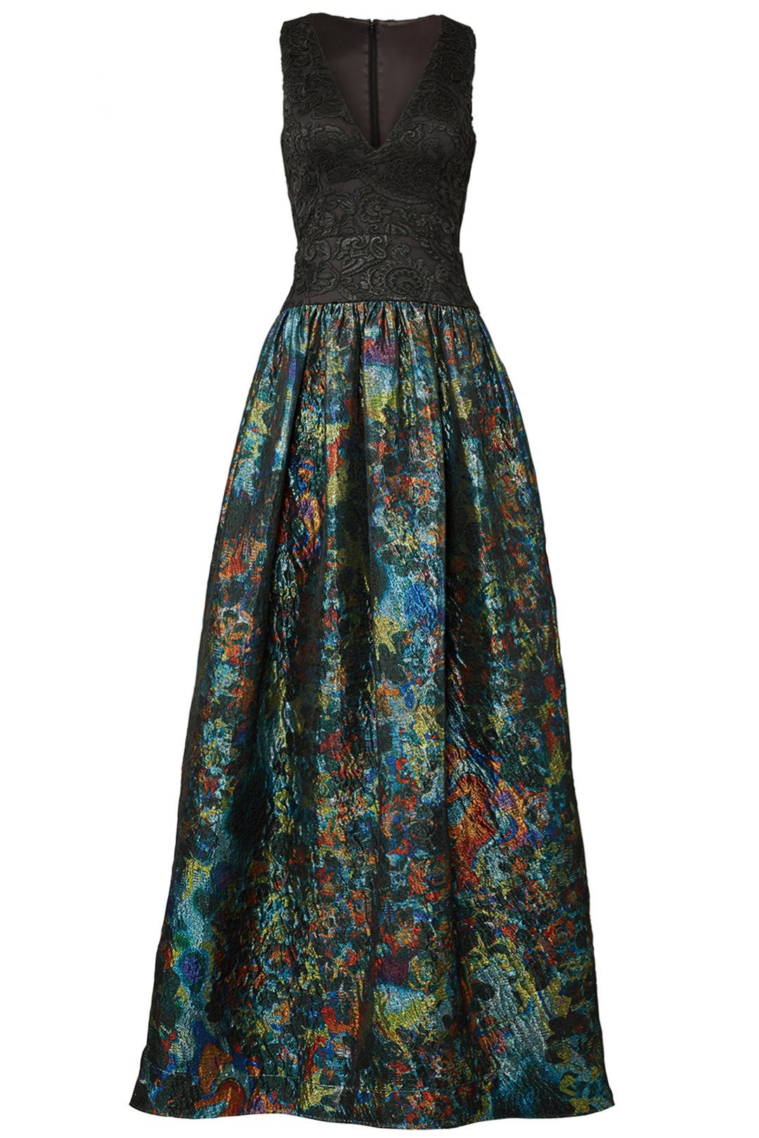 Teal Metallic Gown by ML Monique Lhuillier 3