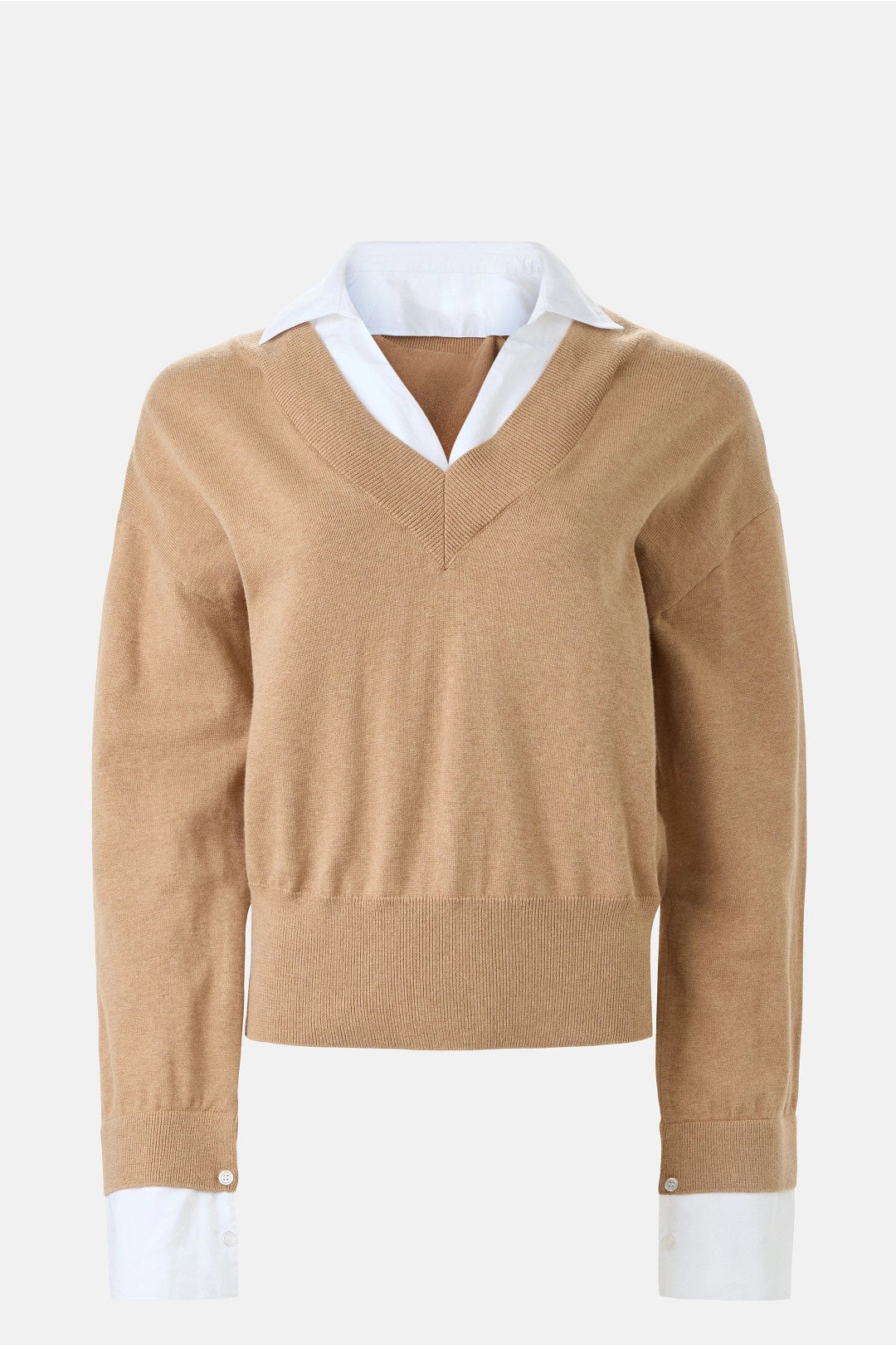 Brown Mixed Media Sweater by NAADAM