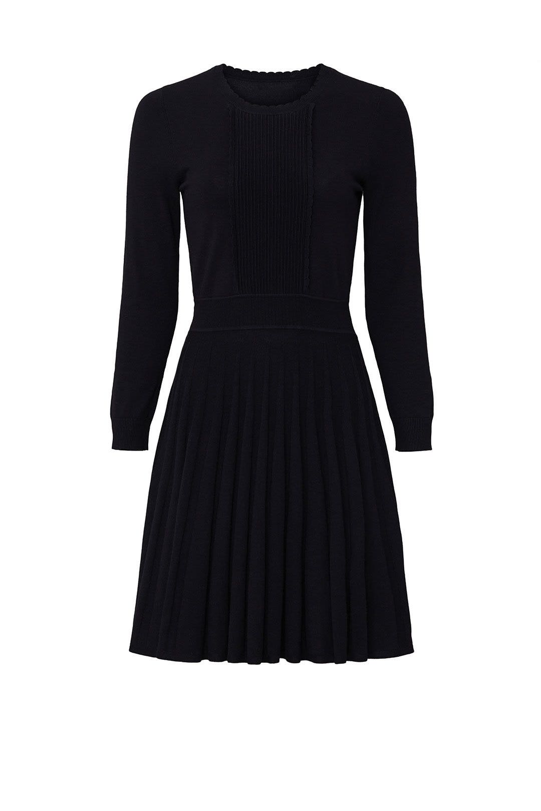 Long Sleeve Scalloped Sweatshirt Dress