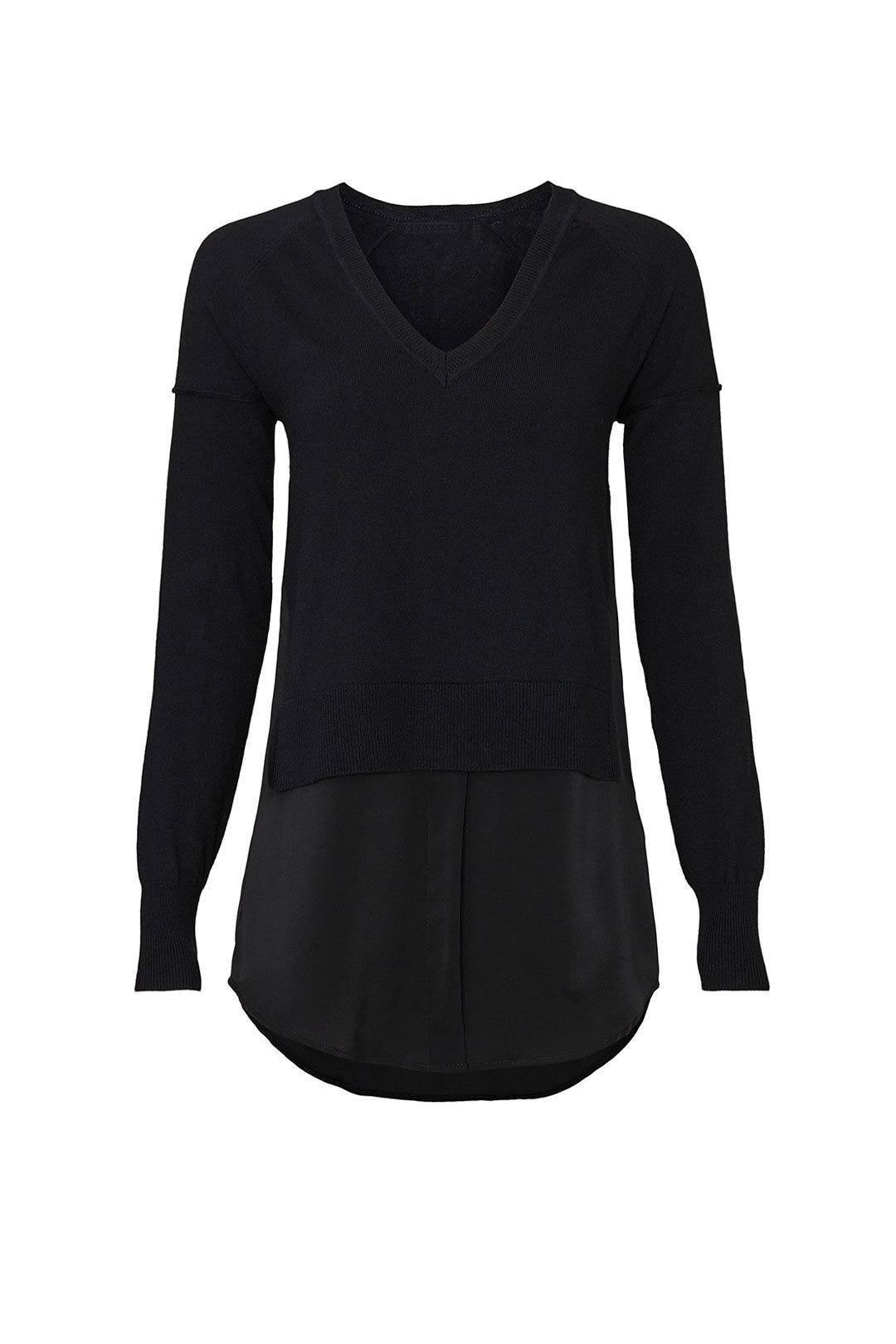 Black Knit Inset Sweater by KF/KaufmanFranco x RTR