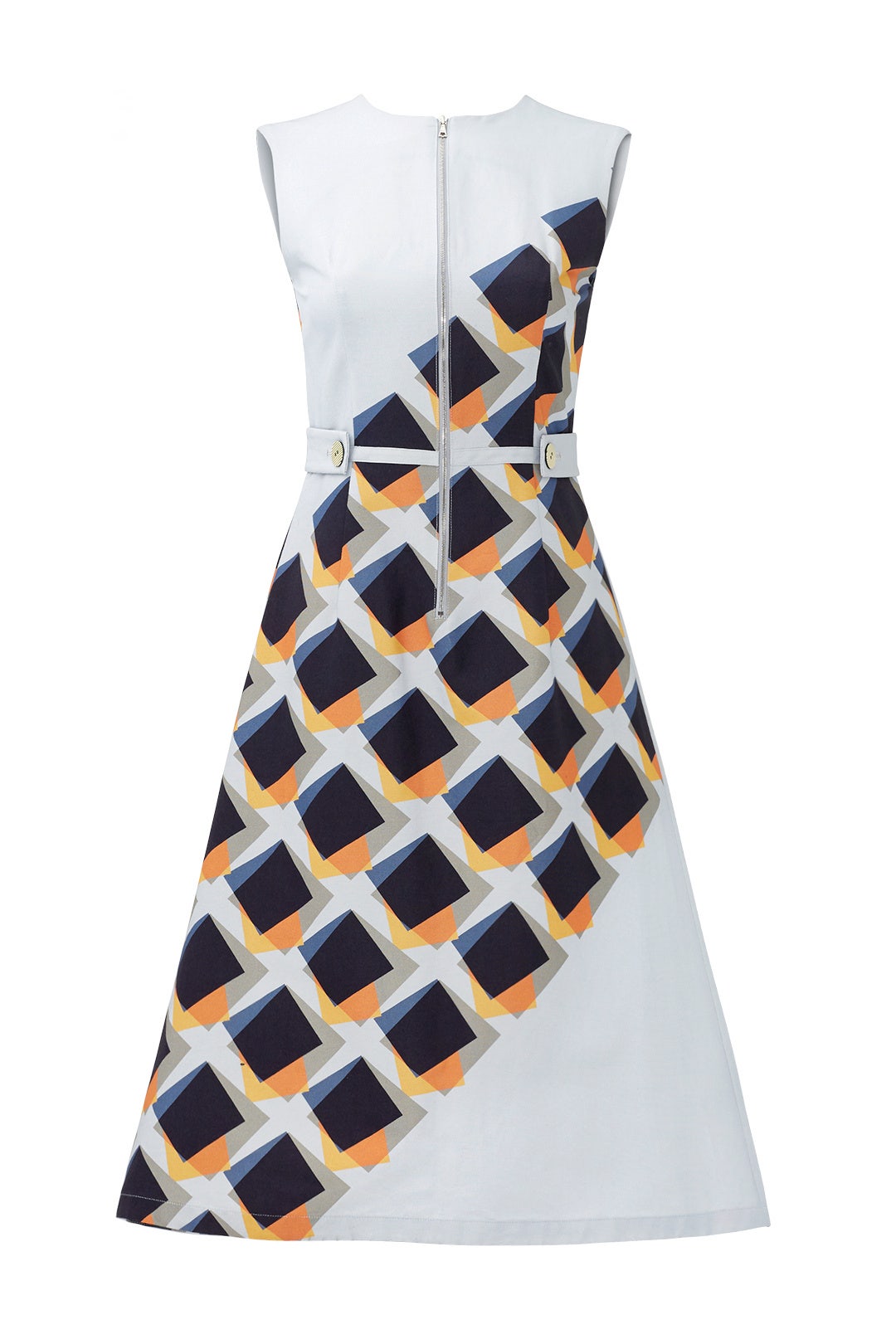 Color Swatch Zip Front Dress by Suno